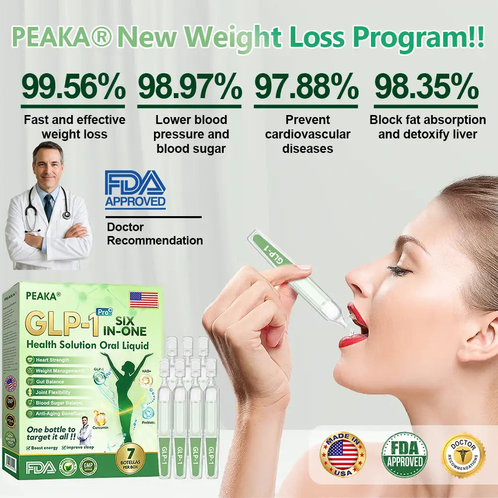 PEAKA®  𝐺𝐿𝑃-𝟏 𝑺𝒊𝒙-𝒊𝒏-𝑶𝒏𝒆 𝑯𝒆𝒂𝒍𝒕𝒉 𝑺𝒐𝒍𝒖𝒕𝒊𝒐𝒏 𝑶𝒓𝒂𝒍 𝑳𝒊𝒒𝒖𝒊𝒅  (𝐉𝐮𝐬𝐭 𝐨𝐧𝐜𝐞 𝐚 𝐝𝐚𝐲, 𝐯𝐢𝐬𝐢𝐛𝐥𝐞 𝐜𝐡𝐚𝐧𝐠𝐞𝐬 𝐢𝐧 𝟕 𝐝𝐚𝐲𝐬） ✅ 𝐅𝐨𝐫 𝐨𝐛𝐞𝐬𝐢𝐭𝐲, 𝐜𝐚𝐫𝐝𝐢𝐨𝐯𝐚𝐬𝐜𝐮𝐥𝐚𝐫 𝐡𝐞𝐚𝐥𝐭𝐡, 𝐝𝐢𝐚𝐛𝐞𝐭𝐞𝐬, 𝐬𝐥𝐞𝐞𝐩 𝐚𝐩𝐧𝐞𝐚, 𝐆𝐮𝐭 𝐇𝐞𝐚𝐥𝐭𝐡, 𝐣𝐨𝐢𝐧𝐭 𝐢𝐬𝐬𝐮𝐞𝐬, 𝐚𝐧𝐝 𝐦𝐨𝐫𝐞💯