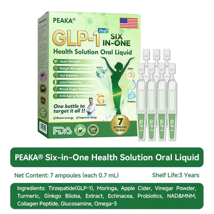 PEAKA®  𝐺𝐿𝑃-𝟏 𝑺𝒊𝒙-𝒊𝒏-𝑶𝒏𝒆 𝑯𝒆𝒂𝒍𝒕𝒉 𝑺𝒐𝒍𝒖𝒕𝒊𝒐𝒏 𝑶𝒓𝒂𝒍 𝑳𝒊𝒒𝒖𝒊𝒅  (𝐉𝐮𝐬𝐭 𝐨𝐧𝐜𝐞 𝐚 𝐝𝐚𝐲, 𝐯𝐢𝐬𝐢𝐛𝐥𝐞 𝐜𝐡𝐚𝐧𝐠𝐞𝐬 𝐢𝐧 𝟕 𝐝𝐚𝐲𝐬） ✅ 𝐅𝐨𝐫 𝐨𝐛𝐞𝐬𝐢𝐭𝐲, 𝐜𝐚𝐫𝐝𝐢𝐨𝐯𝐚𝐬𝐜𝐮𝐥𝐚𝐫 𝐡𝐞𝐚𝐥𝐭𝐡, 𝐝𝐢𝐚𝐛𝐞𝐭𝐞𝐬, 𝐬𝐥𝐞𝐞𝐩 𝐚𝐩𝐧𝐞𝐚, 𝐆𝐮𝐭 𝐇𝐞𝐚𝐥𝐭𝐡, 𝐣𝐨𝐢𝐧𝐭 𝐢𝐬𝐬𝐮𝐞𝐬, 𝐚𝐧𝐝 𝐦𝐨𝐫𝐞💯