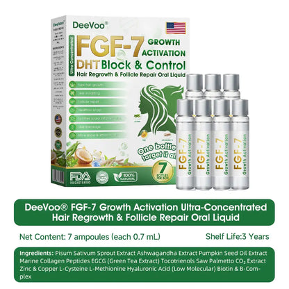 𝐅𝐃𝐀 | 𝐃𝐞𝐞𝐕𝐨𝐨®🇺🇸 𝐅𝐆𝐅-𝟕 𝐆𝐫𝐨𝐰𝐭𝐡 𝐀𝐜𝐭𝐢𝐯𝐚𝐭𝐢𝐨𝐧 𝐇𝐚𝐢𝐫 𝐑𝐞𝐠𝐫𝐨𝐰𝐭𝐡 & 𝐅𝐨𝐥𝐥𝐢𝐜𝐥𝐞 𝐑𝐞𝐩𝐚𝐢𝐫 𝐎𝐫𝐚𝐥 𝐋𝐢𝐪𝐮𝐢𝐝(Just once a day, visible changes in 7 days)For severe hair loss, alopecia areata, folliculitis, seborrheic dermatitis,scalp psoriasis, and other chronic scalp conditions