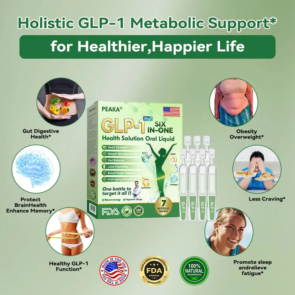 PEAKA®  𝐺𝐿𝑃-𝟏 𝑺𝒊𝒙-𝒊𝒏-𝑶𝒏𝒆 𝑯𝒆𝒂𝒍𝒕𝒉 𝑺𝒐𝒍𝒖𝒕𝒊𝒐𝒏 𝑶𝒓𝒂𝒍 𝑳𝒊𝒒𝒖𝒊𝒅  (𝐉𝐮𝐬𝐭 𝐨𝐧𝐜𝐞 𝐚 𝐝𝐚𝐲, 𝐯𝐢𝐬𝐢𝐛𝐥𝐞 𝐜𝐡𝐚𝐧𝐠𝐞𝐬 𝐢𝐧 𝟕 𝐝𝐚𝐲𝐬） ✅ 𝐅𝐨𝐫 𝐨𝐛𝐞𝐬𝐢𝐭𝐲, 𝐜𝐚𝐫𝐝𝐢𝐨𝐯𝐚𝐬𝐜𝐮𝐥𝐚𝐫 𝐡𝐞𝐚𝐥𝐭𝐡, 𝐝𝐢𝐚𝐛𝐞𝐭𝐞𝐬, 𝐬𝐥𝐞𝐞𝐩 𝐚𝐩𝐧𝐞𝐚, 𝐆𝐮𝐭 𝐇𝐞𝐚𝐥𝐭𝐡, 𝐣𝐨𝐢𝐧𝐭 𝐢𝐬𝐬𝐮𝐞𝐬, 𝐚𝐧𝐝 𝐦𝐨𝐫𝐞💯