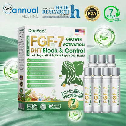 𝐅𝐃𝐀 | 𝐃𝐞𝐞𝐕𝐨𝐨®🇺🇸 𝐅𝐆𝐅-𝟕 𝐆𝐫𝐨𝐰𝐭𝐡 𝐀𝐜𝐭𝐢𝐯𝐚𝐭𝐢𝐨𝐧 𝐇𝐚𝐢𝐫 𝐑𝐞𝐠𝐫𝐨𝐰𝐭𝐡 & 𝐅𝐨𝐥𝐥𝐢𝐜𝐥𝐞 𝐑𝐞𝐩𝐚𝐢𝐫 𝐎𝐫𝐚𝐥 𝐋𝐢𝐪𝐮𝐢𝐝(Just once a day, visible changes in 7 days)For severe hair loss, alopecia areata, folliculitis, seborrheic dermatitis,scalp psoriasis, and other chronic scalp conditions