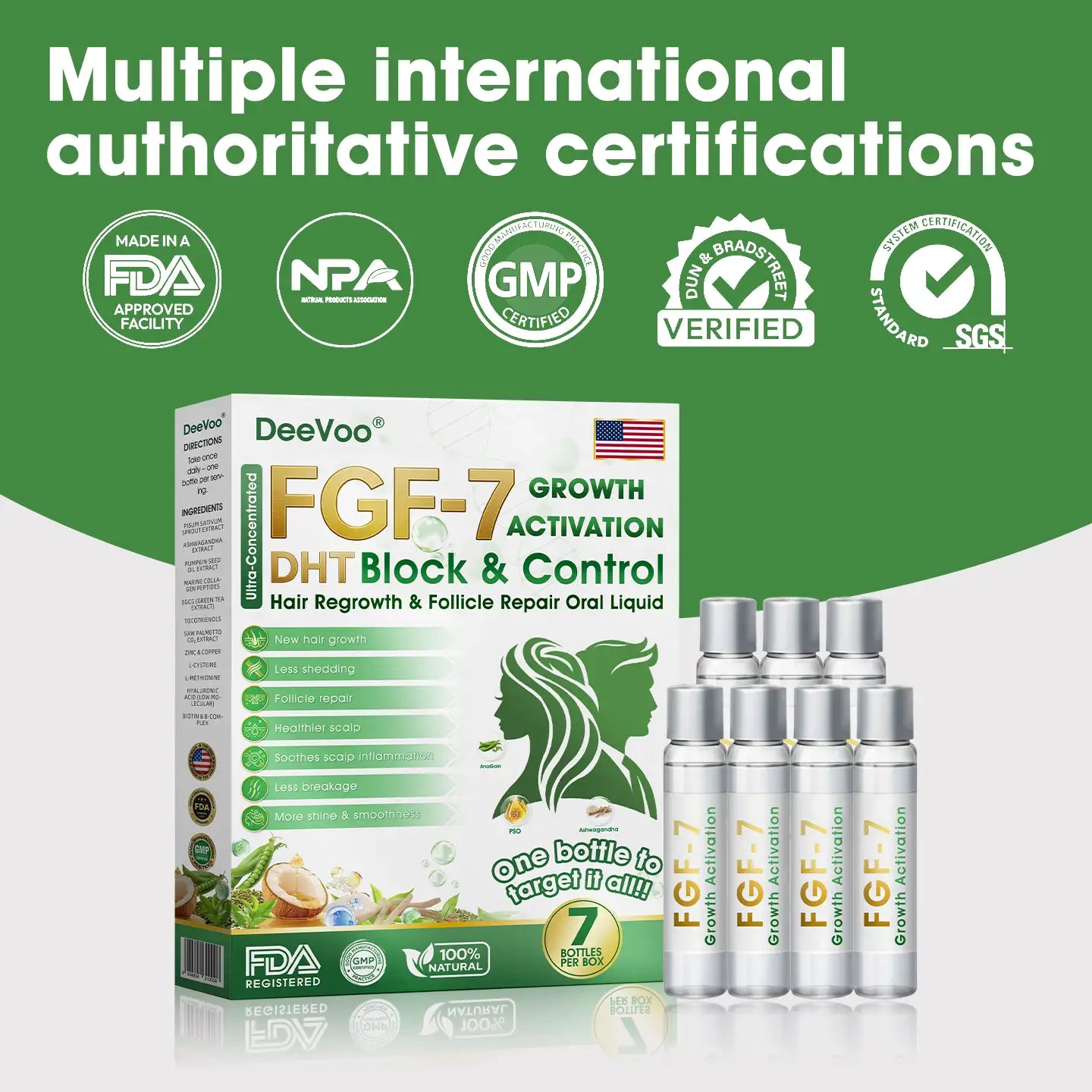 𝐅𝐃𝐀 | 𝐃𝐞𝐞𝐕𝐨𝐨®🇺🇸 𝐅𝐆𝐅-𝟕 𝐆𝐫𝐨𝐰𝐭𝐡 𝐀𝐜𝐭𝐢𝐯𝐚𝐭𝐢𝐨𝐧 𝐇𝐚𝐢𝐫 𝐑𝐞𝐠𝐫𝐨𝐰𝐭𝐡 & 𝐅𝐨𝐥𝐥𝐢𝐜𝐥𝐞 𝐑𝐞𝐩𝐚𝐢𝐫 𝐎𝐫𝐚𝐥 𝐋𝐢𝐪𝐮𝐢𝐝(Just once a day, visible changes in 7 days)For severe hair loss, alopecia areata, folliculitis, seborrheic dermatitis,scalp psoriasis, and other chronic scalp conditions