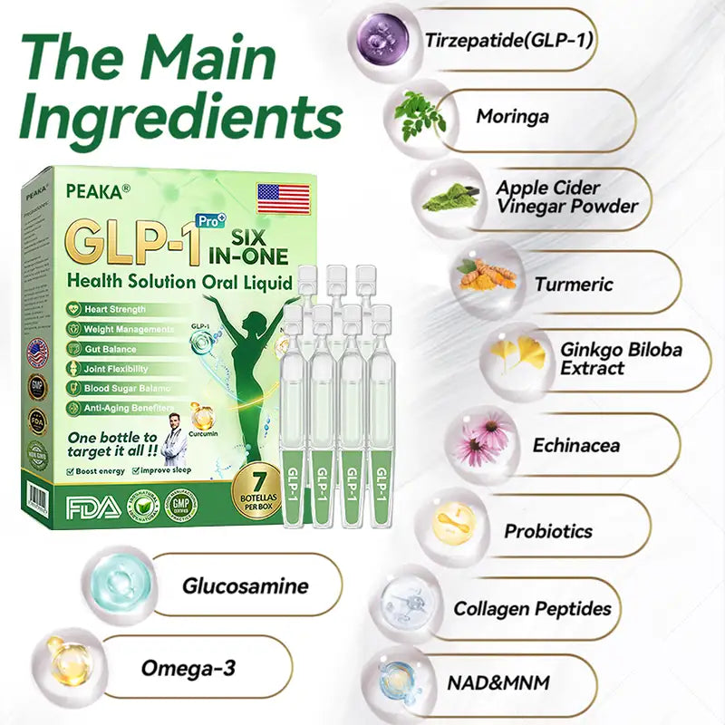 PEAKA®  𝐺𝐿𝑃-𝟏 𝑺𝒊𝒙-𝒊𝒏-𝑶𝒏𝒆 𝑯𝒆𝒂𝒍𝒕𝒉 𝑺𝒐𝒍𝒖𝒕𝒊𝒐𝒏 𝑶𝒓𝒂𝒍 𝑳𝒊𝒒𝒖𝒊𝒅  (𝐉𝐮𝐬𝐭 𝐨𝐧𝐜𝐞 𝐚 𝐝𝐚𝐲, 𝐯𝐢𝐬𝐢𝐛𝐥𝐞 𝐜𝐡𝐚𝐧𝐠𝐞𝐬 𝐢𝐧 𝟕 𝐝𝐚𝐲𝐬） ✅ 𝐅𝐨𝐫 𝐨𝐛𝐞𝐬𝐢𝐭𝐲, 𝐜𝐚𝐫𝐝𝐢𝐨𝐯𝐚𝐬𝐜𝐮𝐥𝐚𝐫 𝐡𝐞𝐚𝐥𝐭𝐡, 𝐝𝐢𝐚𝐛𝐞𝐭𝐞𝐬, 𝐬𝐥𝐞𝐞𝐩 𝐚𝐩𝐧𝐞𝐚, 𝐆𝐮𝐭 𝐇𝐞𝐚𝐥𝐭𝐡, 𝐣𝐨𝐢𝐧𝐭 𝐢𝐬𝐬𝐮𝐞𝐬, 𝐚𝐧𝐝 𝐦𝐨𝐫𝐞💯