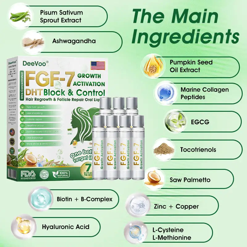 𝐅𝐃𝐀 | 𝐃𝐞𝐞𝐕𝐨𝐨®🇺🇸 𝐅𝐆𝐅-𝟕 𝐆𝐫𝐨𝐰𝐭𝐡 𝐀𝐜𝐭𝐢𝐯𝐚𝐭𝐢𝐨𝐧 𝐇𝐚𝐢𝐫 𝐑𝐞𝐠𝐫𝐨𝐰𝐭𝐡 & 𝐅𝐨𝐥𝐥𝐢𝐜𝐥𝐞 𝐑𝐞𝐩𝐚𝐢𝐫 𝐎𝐫𝐚𝐥 𝐋𝐢𝐪𝐮𝐢𝐝(Just once a day, visible changes in 7 days)For severe hair loss, alopecia areata, folliculitis, seborrheic dermatitis,scalp psoriasis, and other chronic scalp conditions