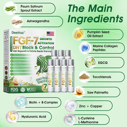 𝐅𝐃𝐀 | 𝐃𝐞𝐞𝐕𝐨𝐨®🇺🇸 𝐅𝐆𝐅-𝟕 𝐆𝐫𝐨𝐰𝐭𝐡 𝐀𝐜𝐭𝐢𝐯𝐚𝐭𝐢𝐨𝐧 𝐇𝐚𝐢𝐫 𝐑𝐞𝐠𝐫𝐨𝐰𝐭𝐡 & 𝐅𝐨𝐥𝐥𝐢𝐜𝐥𝐞 𝐑𝐞𝐩𝐚𝐢𝐫 𝐎𝐫𝐚𝐥 𝐋𝐢𝐪𝐮𝐢𝐝(Just once a day, visible changes in 7 days)For severe hair loss, alopecia areata, folliculitis, seborrheic dermatitis,scalp psoriasis, and other chronic scalp conditions