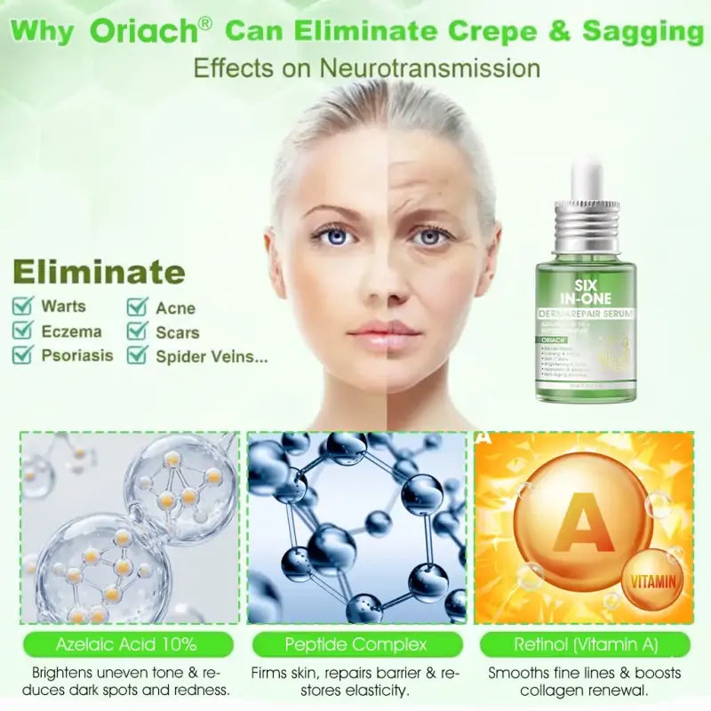 𝐎𝐫𝐢𝐚𝐜𝐡® 𝐀𝟏𝟎+ 𝟔-𝐢𝐧-𝟏 𝐃𝐞𝐫𝐦𝐚𝐑𝐞𝐩𝐚𝐢𝐫 𝐒𝐞𝐫𝐮𝐦 𝐅𝐃𝐀 𝐂𝐞𝐫𝐭𝐢𝐟𝐢𝐞𝐝 – 𝐅𝐢𝐫𝐦𝐬 𝐥𝐨𝐨𝐬𝐞 𝐬𝐤𝐢𝐧, 𝐟𝐚𝐝𝐞𝐬 𝐛𝐫𝐮𝐢𝐬𝐢𝐧𝐠 𝐚𝐧𝐝 𝐬𝐞𝐧𝐢𝐥𝐞 𝐩𝐮𝐫𝐩𝐮𝐫𝐚, 𝐚𝐧𝐝 𝐢𝐦𝐩𝐫𝐨𝐯𝐞𝐬 𝐤𝐞𝐫𝐚𝐭𝐢𝐧 𝐛𝐮𝐢𝐥𝐝𝐮𝐩, 𝐬𝐞𝐛𝐨𝐫𝐫𝐡𝐞𝐢𝐜 𝐝𝐞𝐫𝐦𝐚𝐭𝐢𝐭𝐢𝐬, 𝐚𝐧𝐝 𝐟𝐨𝐥𝐥𝐢𝐜𝐮𝐥𝐚𝐫 𝐤𝐞𝐫𝐚𝐭𝐨𝐬𝐢𝐬.