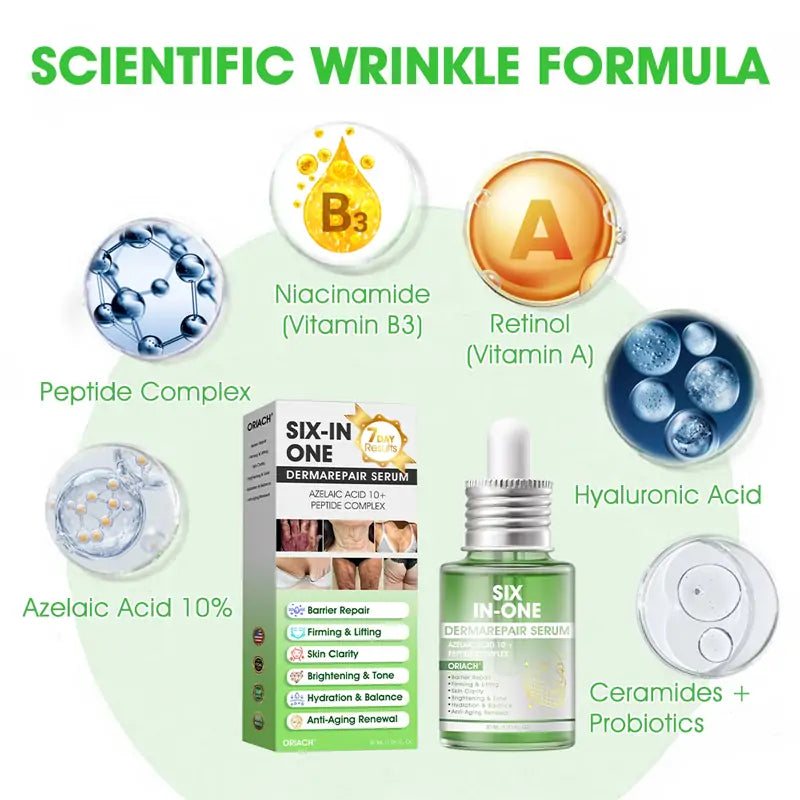 𝐎𝐫𝐢𝐚𝐜𝐡® 𝐀𝟏𝟎+ 𝟔-𝐢𝐧-𝟏 𝐃𝐞𝐫𝐦𝐚𝐑𝐞𝐩𝐚𝐢𝐫 𝐒𝐞𝐫𝐮𝐦 𝐅𝐃𝐀 𝐂𝐞𝐫𝐭𝐢𝐟𝐢𝐞𝐝 – 𝐅𝐢𝐫𝐦𝐬 𝐥𝐨𝐨𝐬𝐞 𝐬𝐤𝐢𝐧, 𝐟𝐚𝐝𝐞𝐬 𝐛𝐫𝐮𝐢𝐬𝐢𝐧𝐠 𝐚𝐧𝐝 𝐬𝐞𝐧𝐢𝐥𝐞 𝐩𝐮𝐫𝐩𝐮𝐫𝐚, 𝐚𝐧𝐝 𝐢𝐦𝐩𝐫𝐨𝐯𝐞𝐬 𝐤𝐞𝐫𝐚𝐭𝐢𝐧 𝐛𝐮𝐢𝐥𝐝𝐮𝐩, 𝐬𝐞𝐛𝐨𝐫𝐫𝐡𝐞𝐢𝐜 𝐝𝐞𝐫𝐦𝐚𝐭𝐢𝐭𝐢𝐬, 𝐚𝐧𝐝 𝐟𝐨𝐥𝐥𝐢𝐜𝐮𝐥𝐚𝐫 𝐤𝐞𝐫𝐚𝐭𝐨𝐬𝐢𝐬.